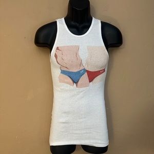 LASC Men in Speedos Tank Top Large skintight Gently worn Coco Cay Bahamas